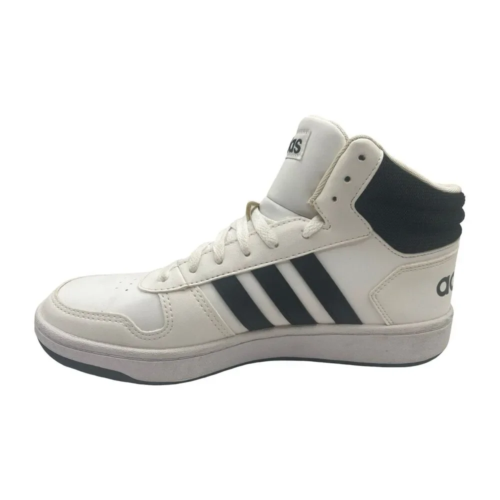 Adidas Hoops 2.0 Mid Men's Size 8.5 White & Black Athletic Basketball Sneakers